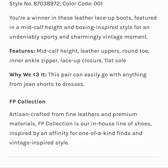 Free People Black Leather Lace Up Ankle Boots Size 9 - Picture 4 of 8